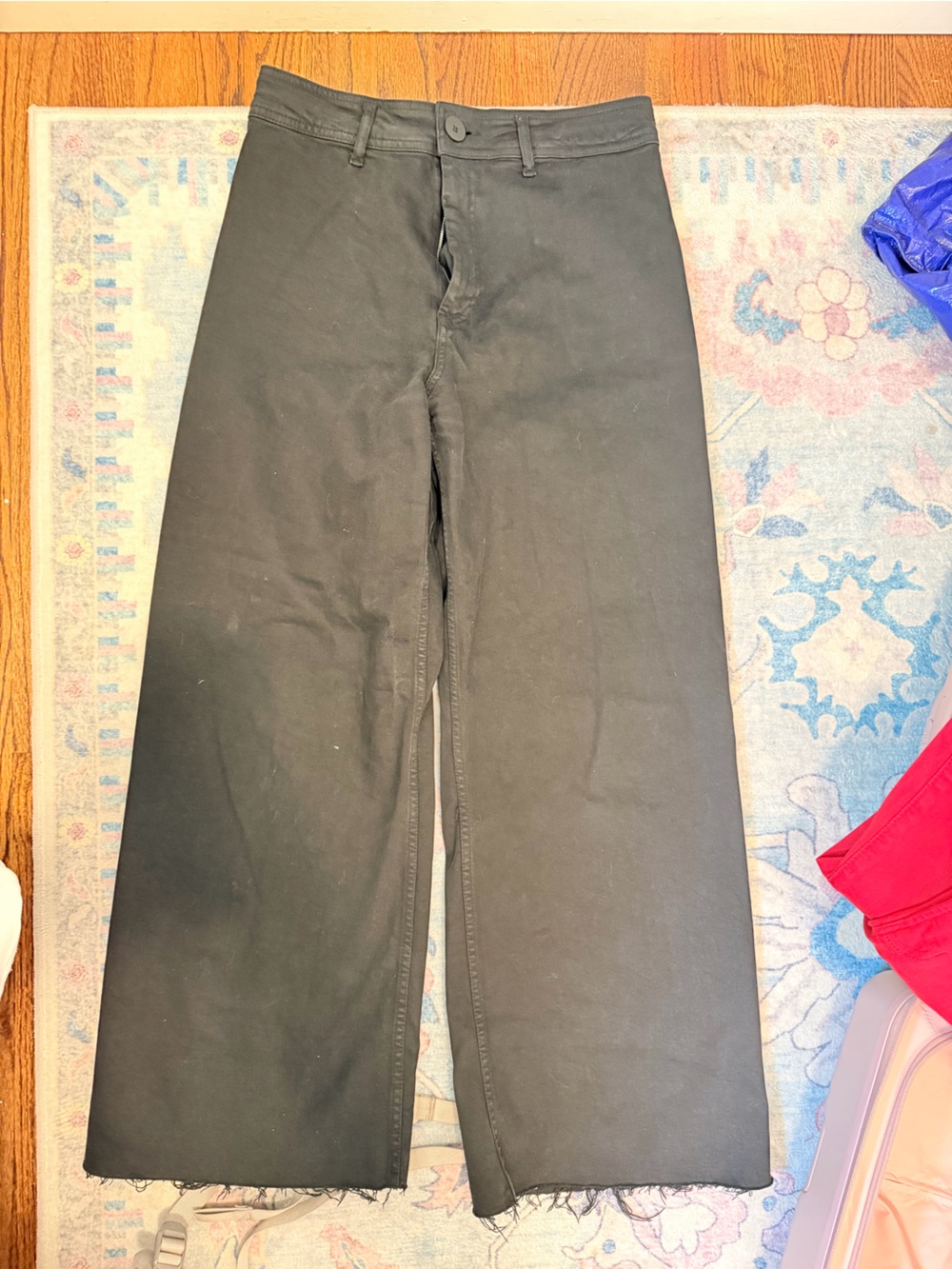 Zara Black High-Rise Wide-Leg Jeans